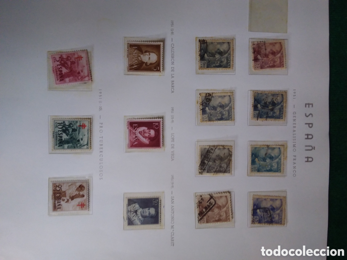 Stamps: ESPA&Ntilde;A A&Ntilde;O 1951 SELLOS NUEVOS Y USADOS VER FOTO