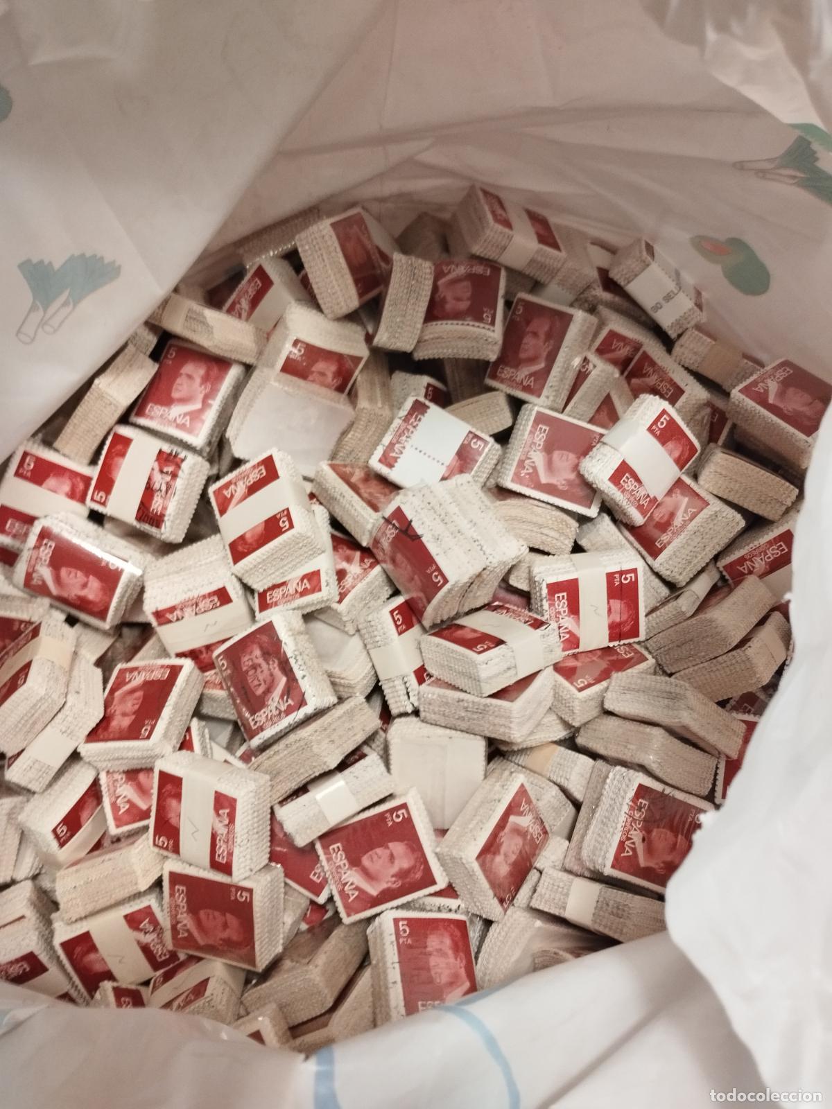 Timbres: FAC B-08 ESPA&Ntilde;A. 100000 SELLOS USADOS EN PASTILLAS. JUAN CARLOS I 5 PTAS.