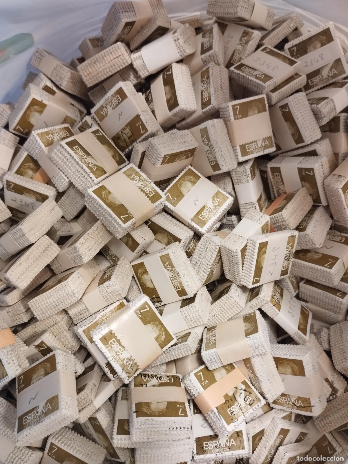 Selos: FAC B-17 ESPA&Ntilde;A. 100000 SELLOS USADOS EN PASTILLAS. JUAN CARLO I. 7 PTAS.