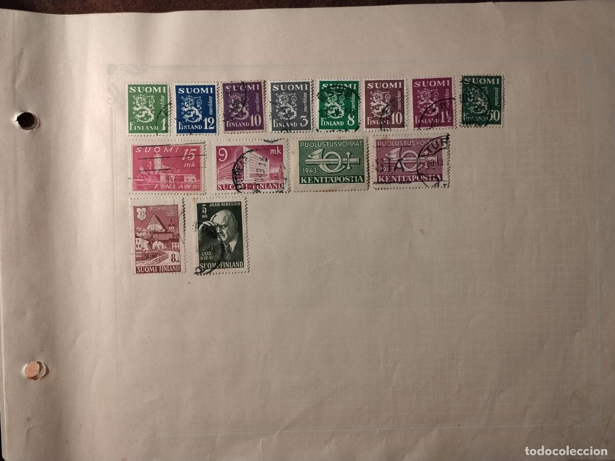 Sellos: Lote de 14 sellos antiguos de Finlandia usados