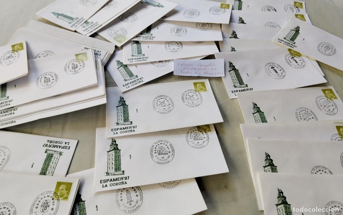Sellos: COLECCION COMPLETA DE LOS SOBRES DE ESPAMER 87 , TODAS LAS PROVINCIAS 52 SOBRES