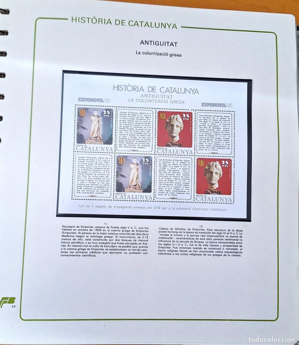 Sellos: PAGINA COMPLETA CON HOJITA BLOQUE -HISTORIA DE CATALUNYA - ANTIGUITAT -COLONITZACIO PERSA - NUEVOS