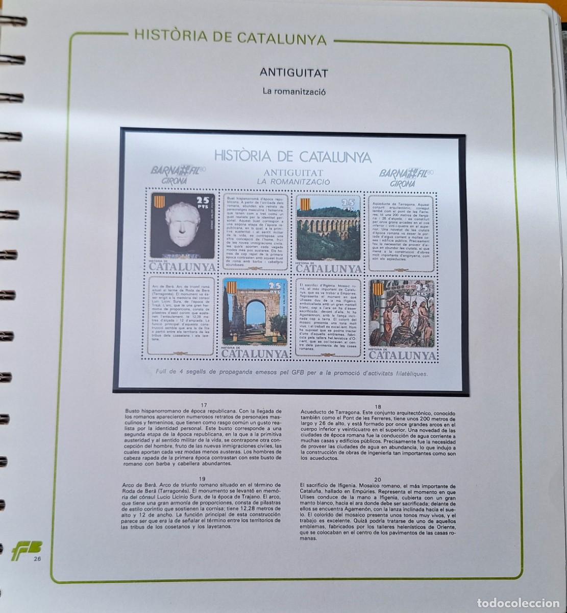 Sellos: PAGINA COMPLETA CON HOJITA BLOQUE -HISTORIA DE CATALUNYA - ANTIGUITAT - LA ROMANITZACIO - NUEVOS