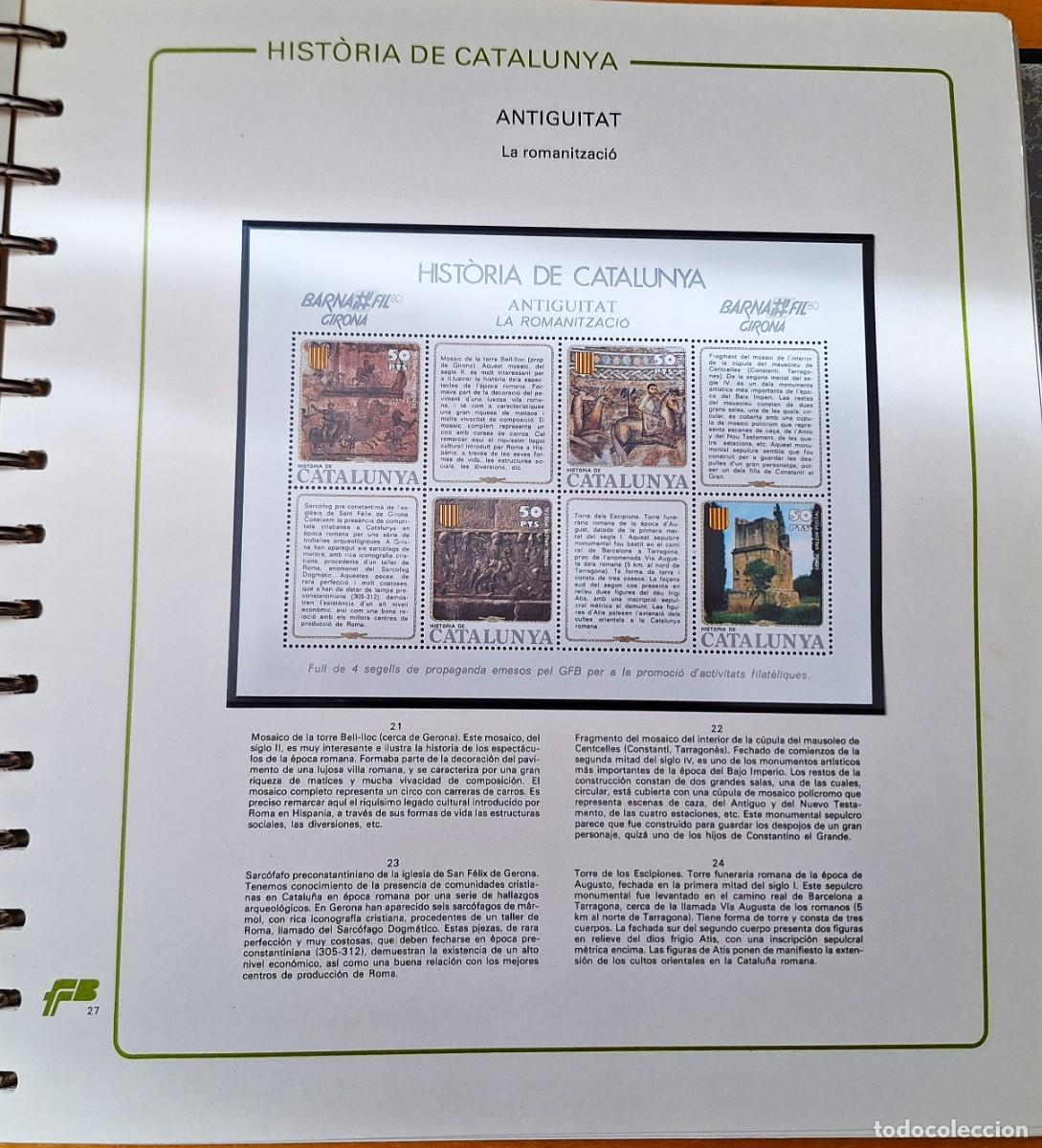 Sellos: PAGINA COMPLETA CON HOJITA BLOQUE -HISTORIA DE CATALUNYA - ANTIGUITAT - LA ROMANITZACIO - NUEVOS