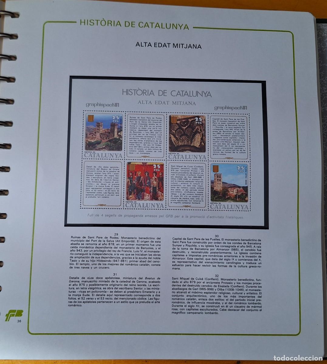 Sellos: PAGINA COMPLETA CON HOJITA BLOQUE - HISTORIA DE CATALUNYA - ALTA EDAT MITJANA- NUEVOS