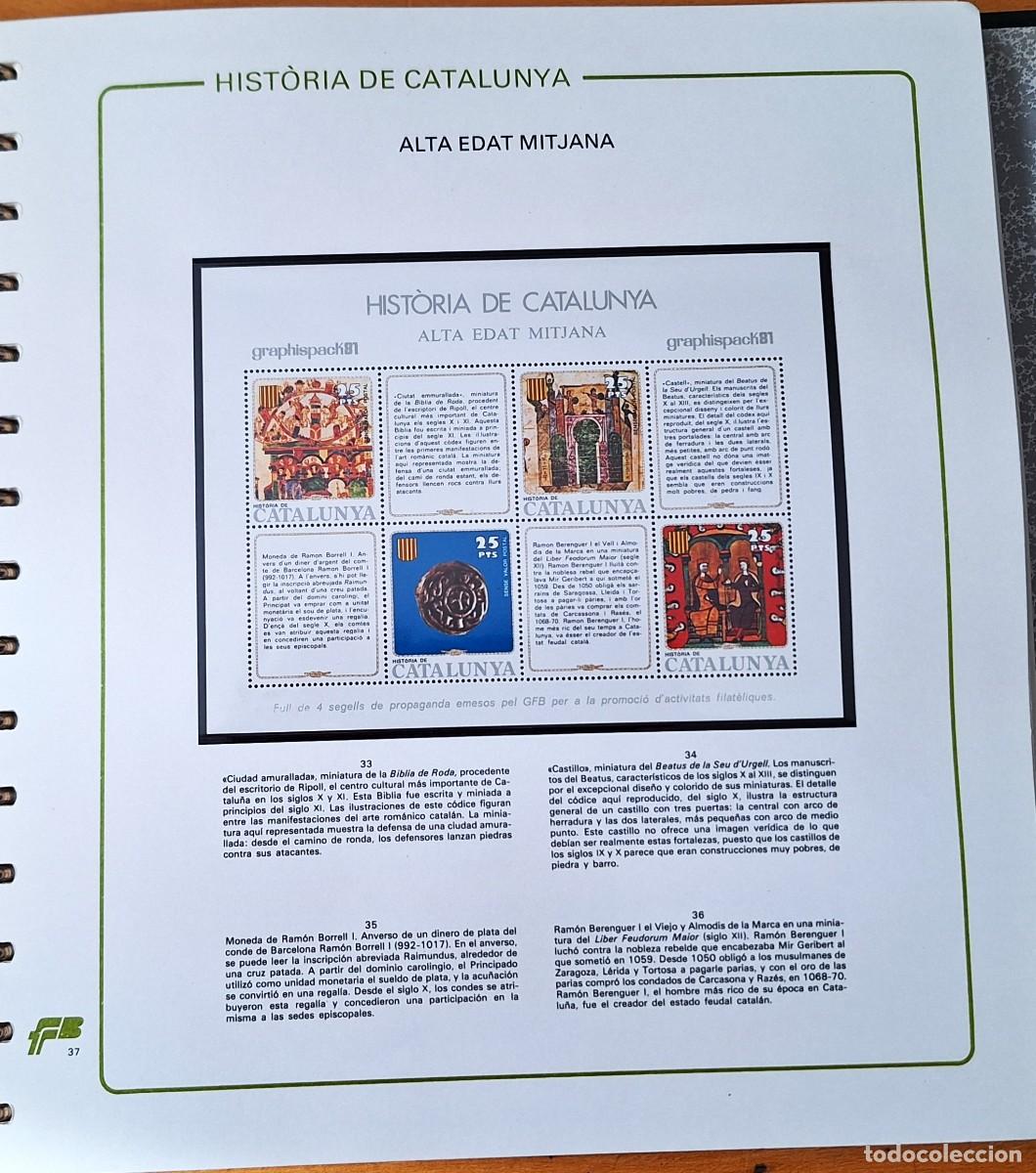 Sellos: PAGINA COMPLETA CON HOJITA BLOQUE - HISTORIA DE CATALUNYA - ALTA EDAT MITJANA- NUEVOS