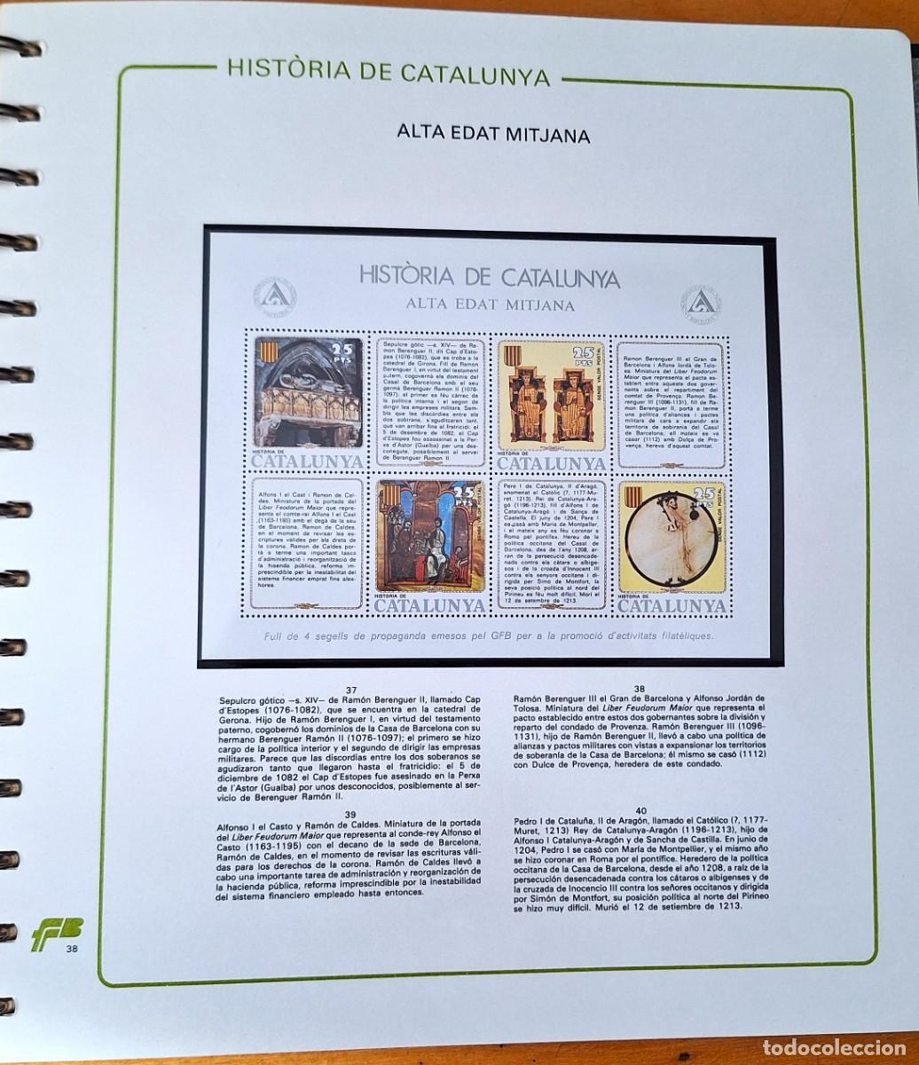 Sellos: PAGINA COMPLETA CON HOJITA BLOQUE - HISTORIA DE CATALUNYA - ALTA EDAT MITJANA- NUEVOS