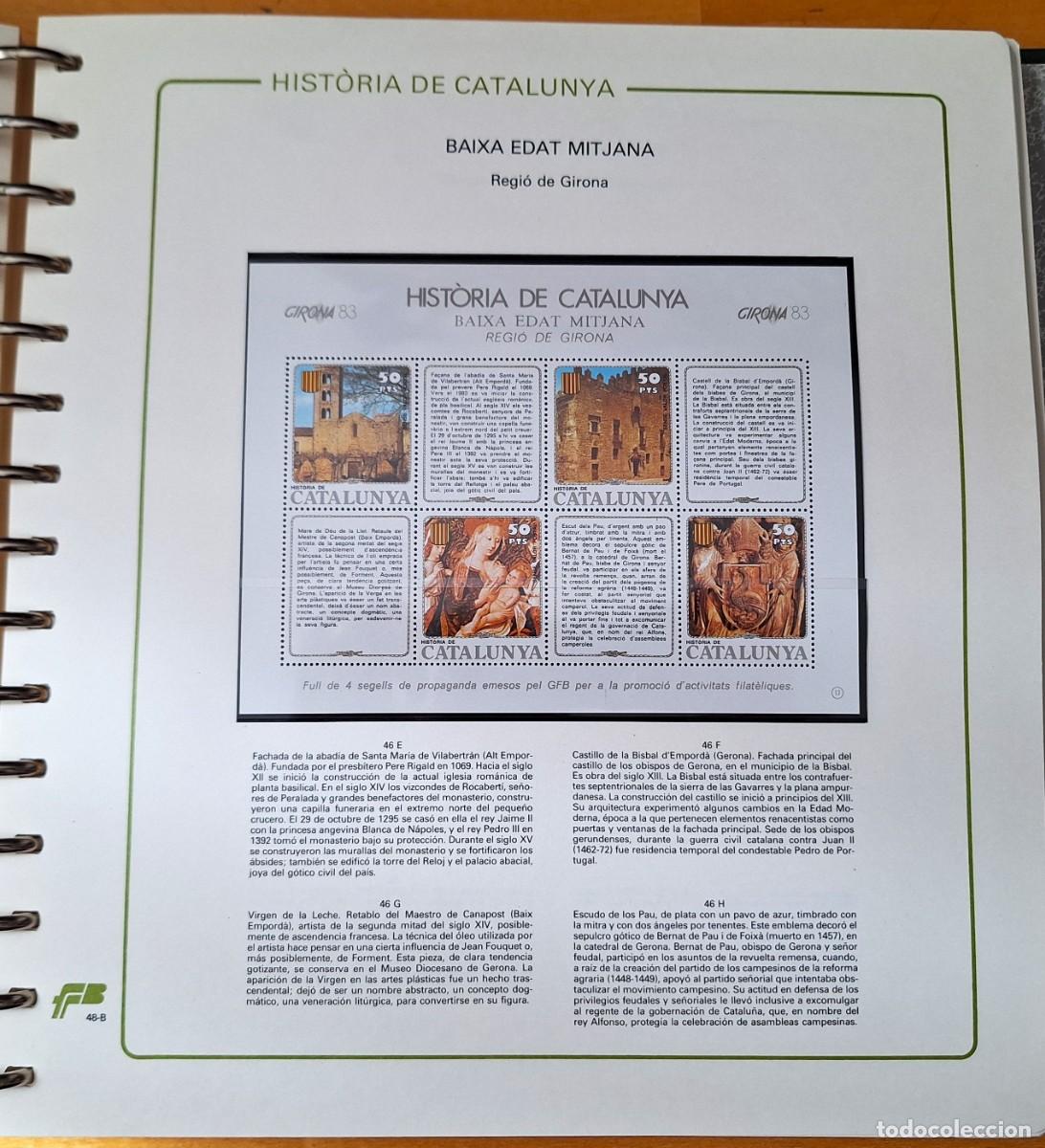 Sellos: PAGINA COMPLETA CON HOJITA BLOQUE - HISTORIA DE CATALUNYA -BAIXA EDAT MITJANA - REGIO GIRONA -NUEVOS