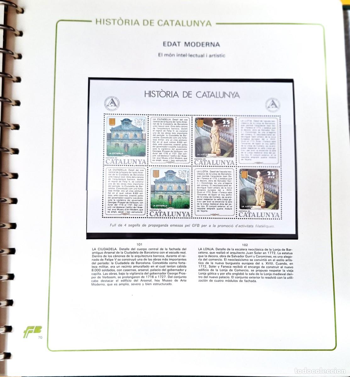 Sellos: PAGINA COMPLETA CON HOJITA BLOQUE -HISTORIA DE CATALUNYA - EDAT MODERNA - MON INTEL&middot;LECTUAL - NUEVOS