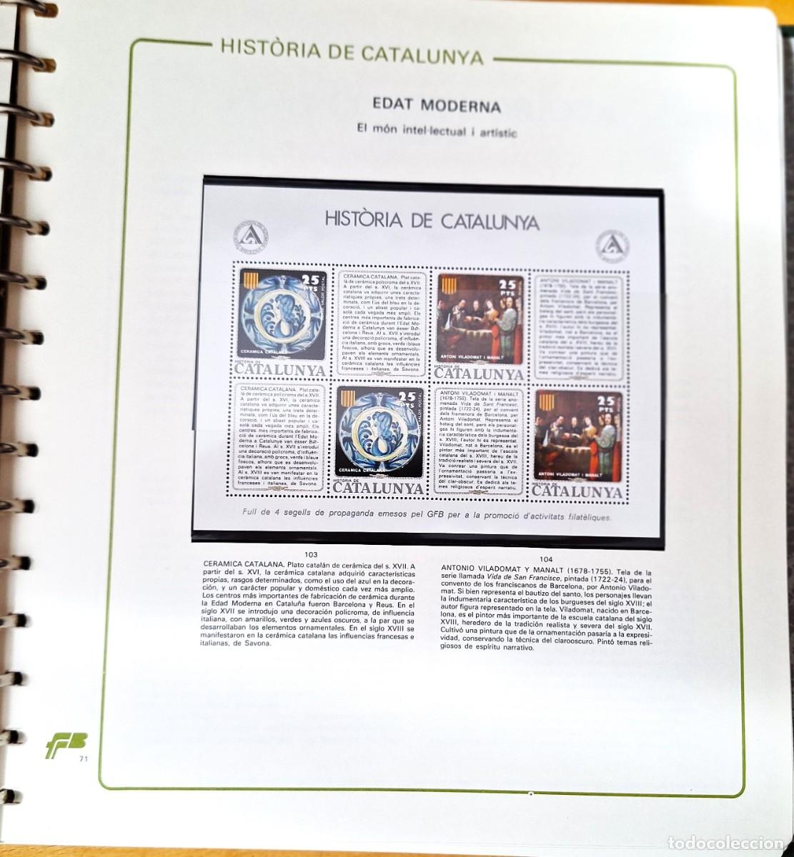 Sellos: PAGINA COMPLETA CON HOJITA BLOQUE -HISTORIA DE CATALUNYA - EDAT MODERNA - MON INTEL&middot;LECTUAL - NUEVOS