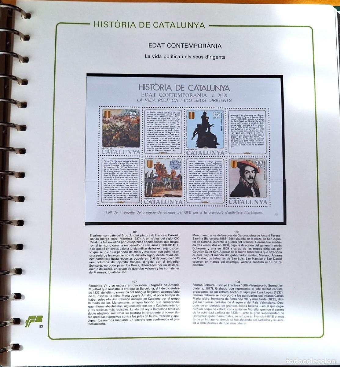 Sellos: PAGINA COMPLETA CON HOJITA BLOQUE -HISTORIA DE CATALUNYA - EDAT CONTEMPORANEA - DIRIGENTS - NUEVOS