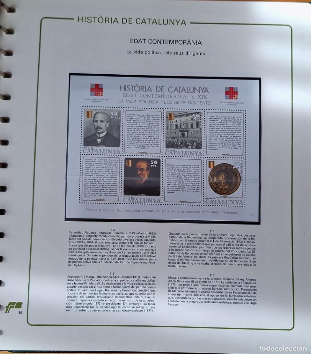 Sellos: PAGINA COMPLETA CON HOJITA BLOQUE -HISTORIA DE CATALUNYA - EDAT CONTEMPORANEA - DIRIGENTS - NUEVOS