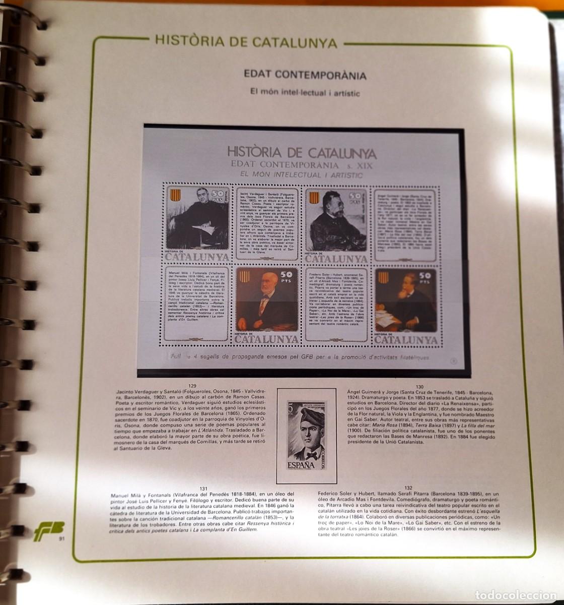 Sellos: PAGINA COMPLETA CON HOJITA BLOQUE-HISTORIA DE CATALUNYA -EDAT CONTEMPORANEA - MON INTEL&middot;LEC.- NUEVOS