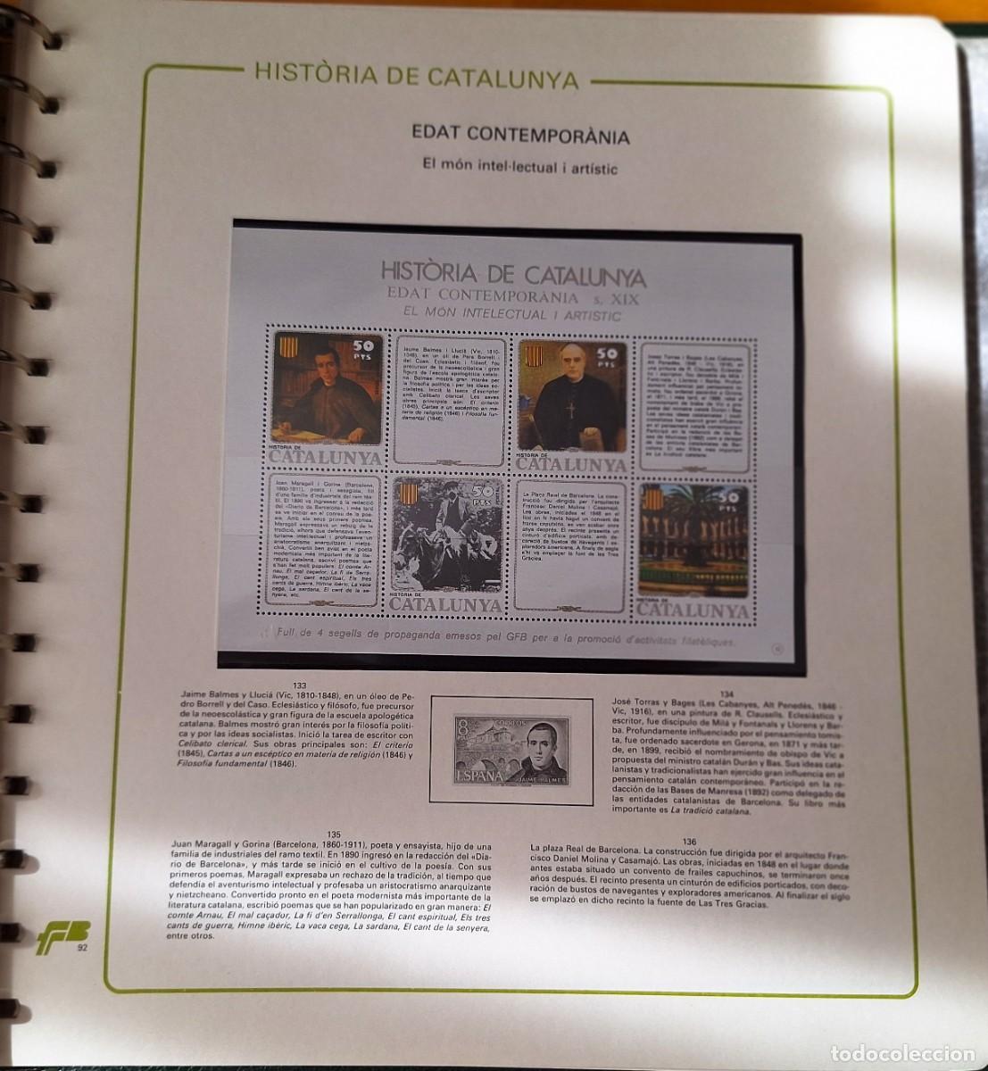Sellos: PAGINA COMPLETA CON HOJITA BLOQUE-HISTORIA DE CATALUNYA -EDAT CONTEMPORANEA - MON INTEL&middot;LEC.- NUEVOS