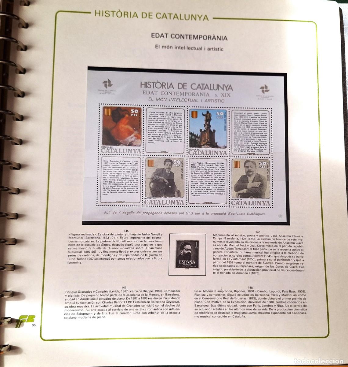 Sellos: PAGINA COMPLETA CON HOJITA BLOQUE-HISTORIA DE CATALUNYA -EDAT CONTEMPORANEA - MON INTEL&middot;LEC.- NUEVOS
