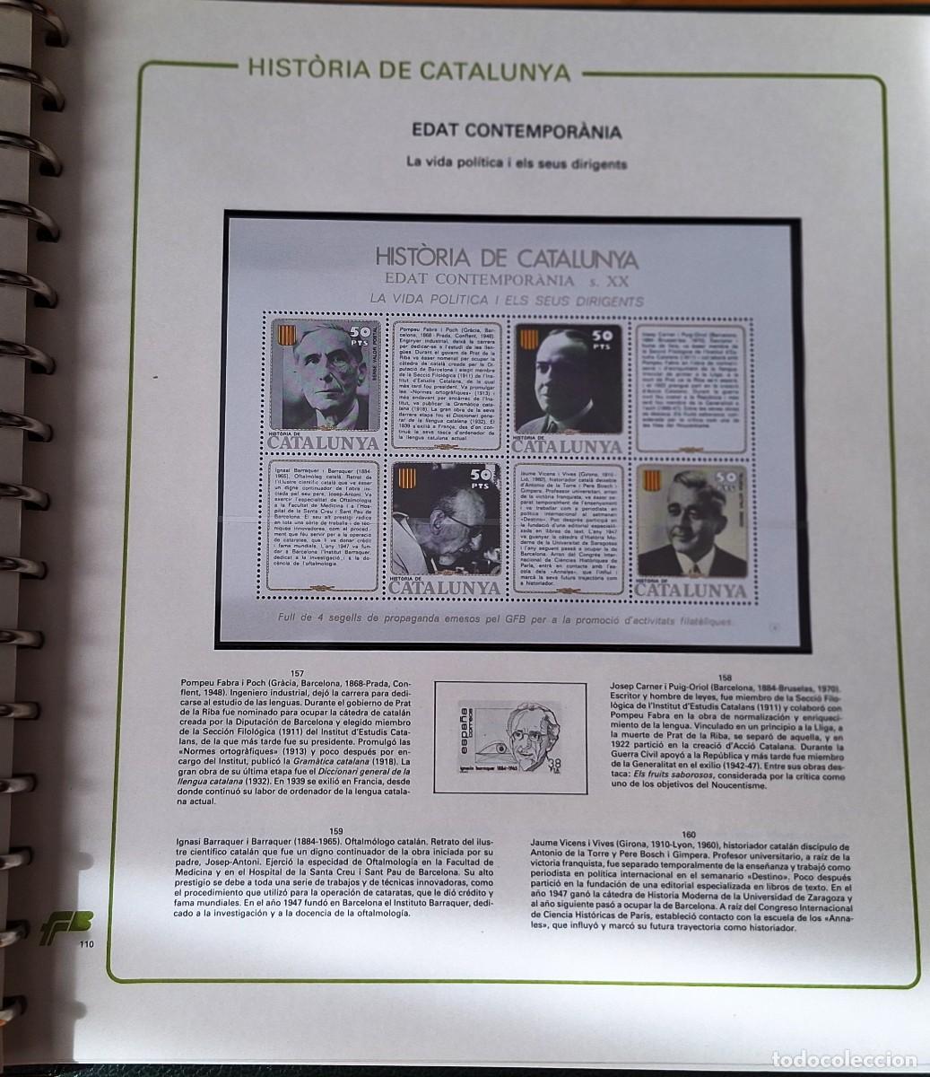 Sellos: PAGINA COMPLETA CON HOJITA BLOQUE- HISTORIA DE CATALUNYA - DE 1.900 A 1.936- DIRIGENTS - NUEVOS