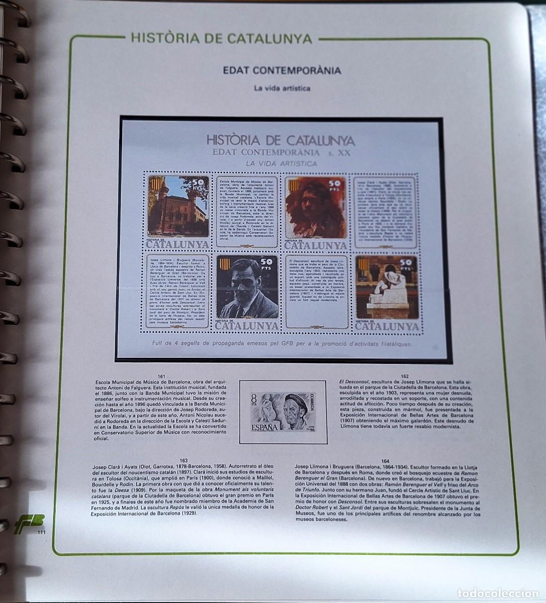 Sellos: PAGINA COMPLETA CON HOJITA BLOQUE- HISTORIA DE CATALUNYA - DE 1.900 A 1.936- VIDA ARTISTICA - NUEVOS