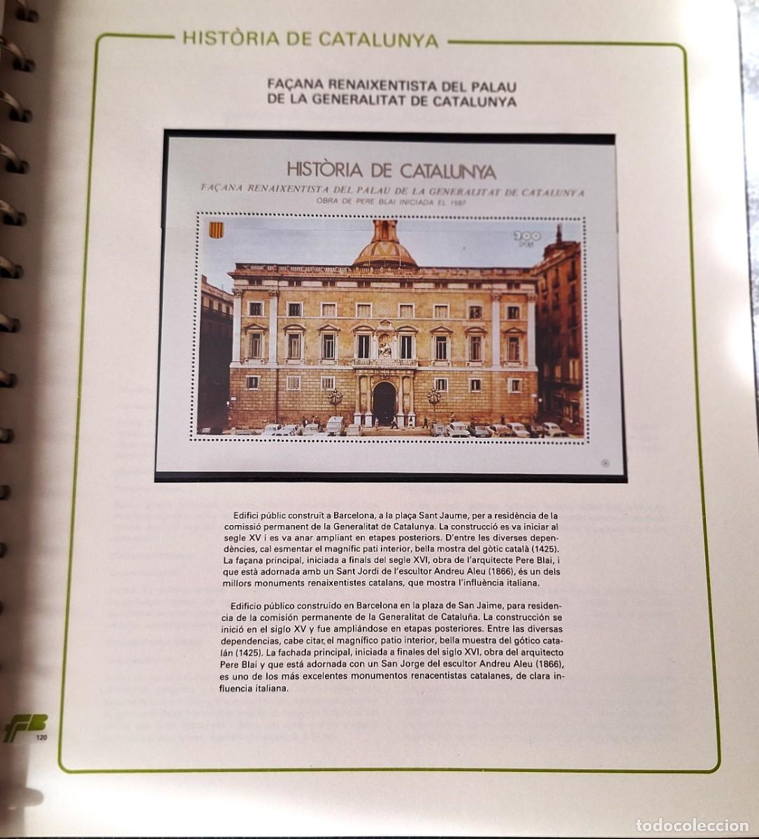 Sellos: PAGINA COMPLETA CON HOJITA BLOQUE- HISTORIA DE CATALUNYA - ACTUALIDAD -PALAU GENERALITAT - NUEVOS