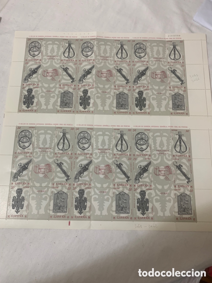 Sellos: ESPA&Ntilde;A 1987 &ndash; ARTESAN&Iacute;A ESPA&Ntilde;OLA CER&Aacute;MICA &ndash; EDIFIL 2891/2896 &ndash; HOJA 36 SELLOS