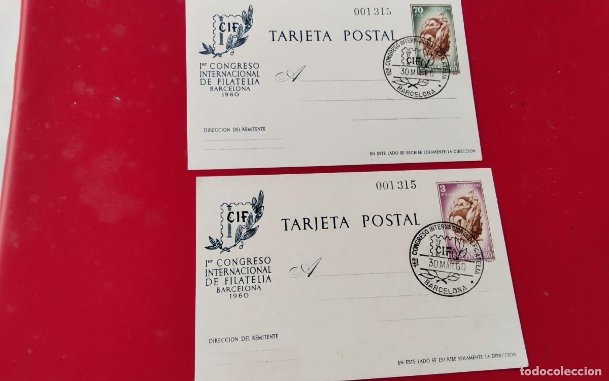 Sellos: DOS ENTERO POSTAL CIF 1960 MISMA NUMERACION EDIFIL 88 Y 89 , , PERFECTAS , MATASELLO 30 -5.1960
