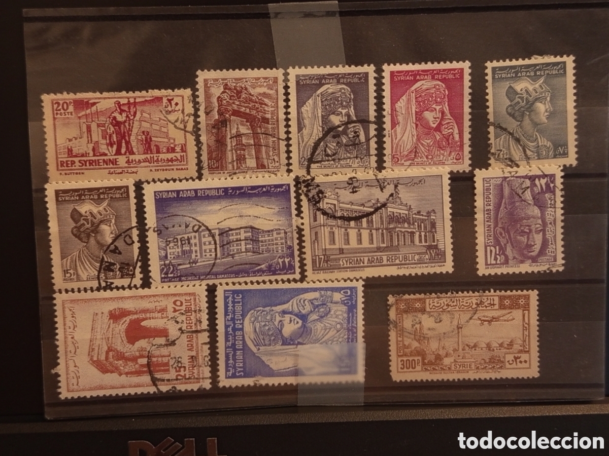 Sellos: Tarjeta con 12 Sellos Antiguos de Siria (Palmira y Ugarit), &Eacute;poca 1950 a 1975