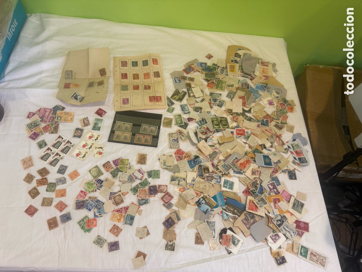 Sellos: Gran lote de sellos antiguos y vintage de Espa&ntilde;a y todo el mundo &ndash; Colecci&oacute;n particular &ndash; 1.038 g