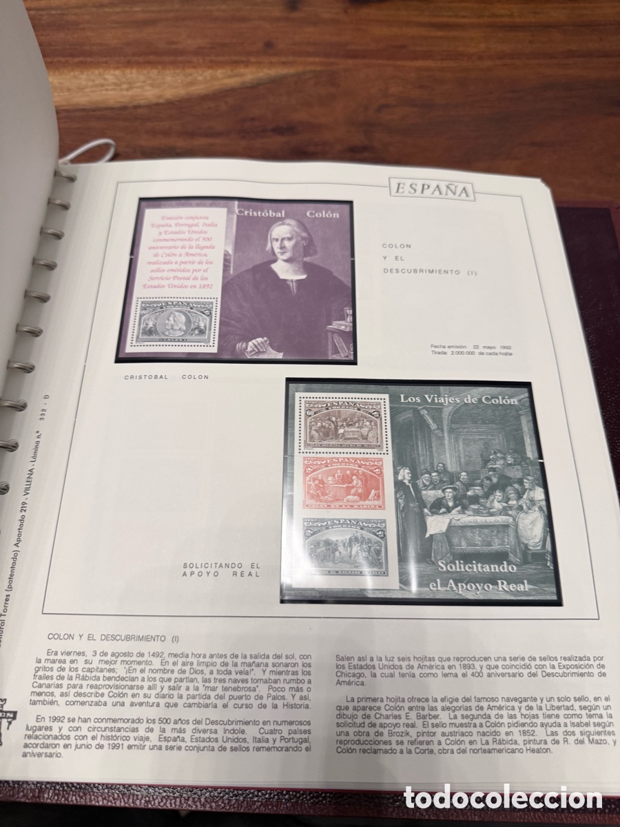 Sellos: Coleccion sellos Espa&ntilde;a completa nueva 1992 a 1997 hojas Torres