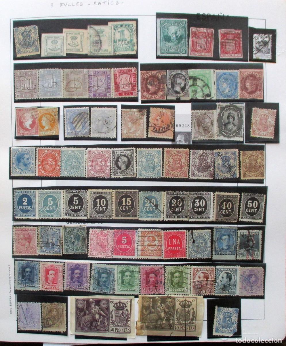 Sellos: ALBUM FILATELICO CON SELLOS DE ESPA&Ntilde;A, PRIMER Y SEGUNDO CENTENARIO EN NUEVO Y USADO. LOTE-0151