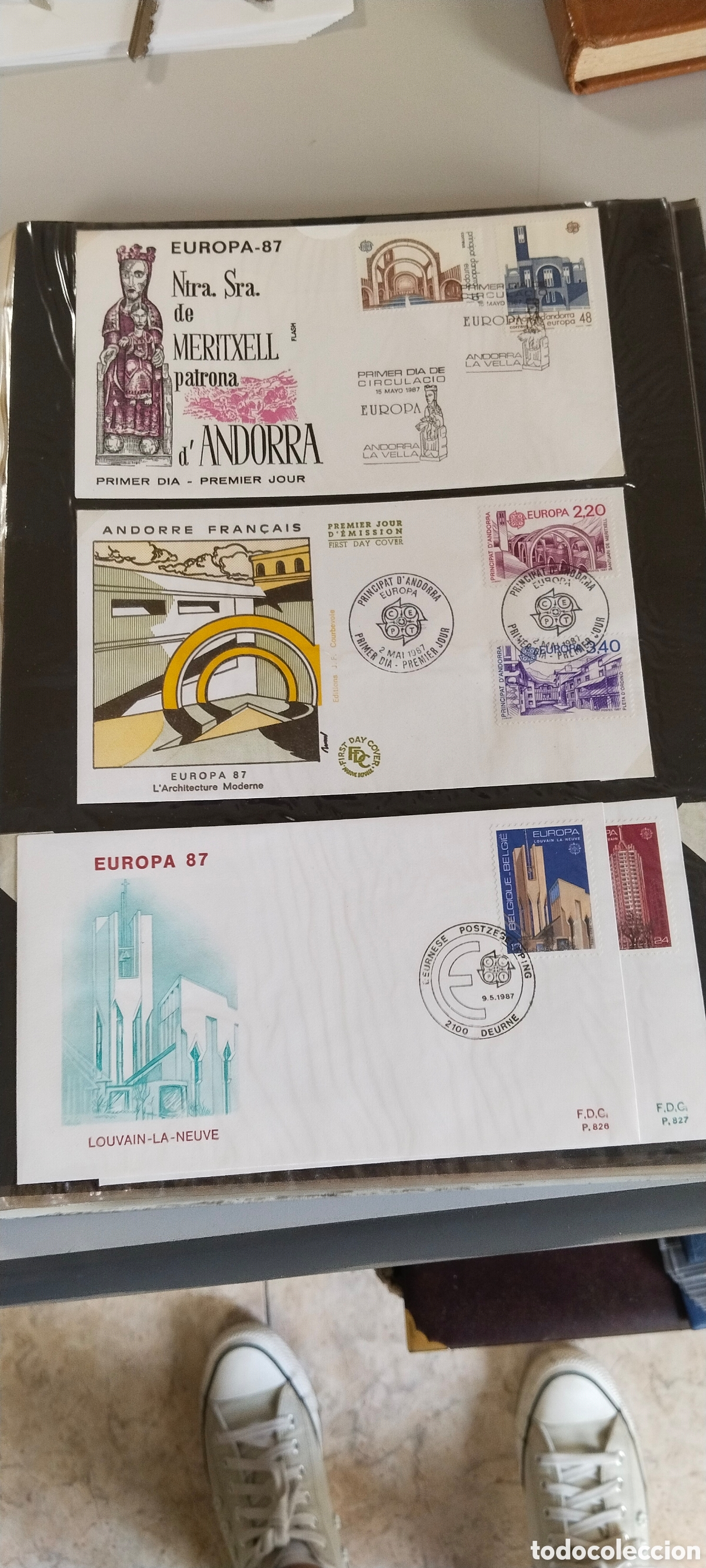 Sellos: &Aacute;lbum colecci&oacute;n 90 SPD Tema Europa 1987/89