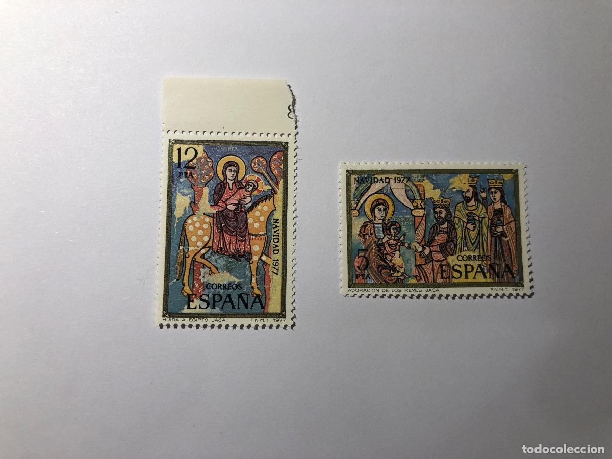 Sellos: Dos sellos postales conmemorativos de Espa&ntilde;a emitidos en el a&ntilde;o 1975. Edifil 2283 / 2262 / 2261.