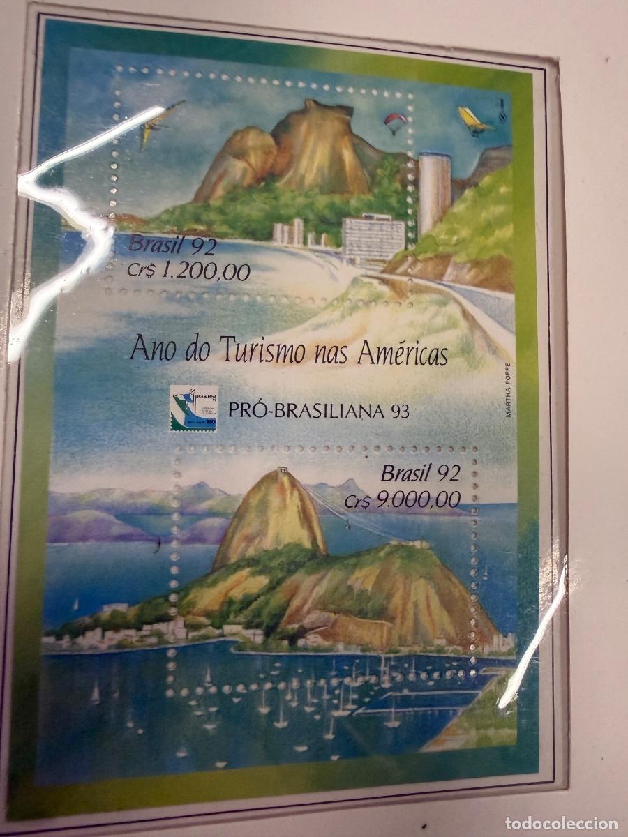 Sellos: Hoja de sellos conmemorativa Brasil 92
