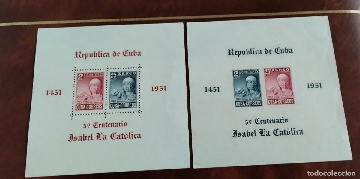 Sellos: Sellos de cuba 5 aniversario Isabel la cat&oacute;lica