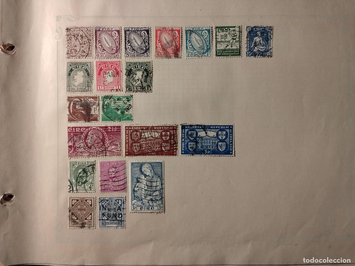 Sellos: IRLANDA (&Eacute;IRE) - Lote de sellos antiguos usados - Series cl&aacute;sicas y conmemorativas - Hoja de &aacute;lbu