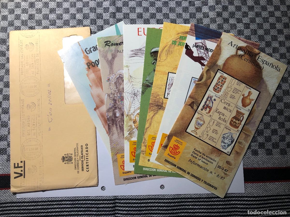 Sellos: Colecci&oacute;n 23 folletos / d&iacute;pticos informativos y 87 sellos Servicio Filat&eacute;lico de Correos Espa&ntilde;a 1987