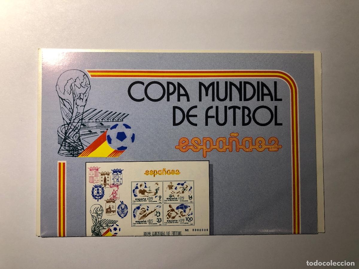 Sellos: Folleto / d&iacute;ptico informativo y 8 sellos Servicio Filat&eacute;lico de Correos Espa&ntilde;a 1982. Mundial f&uacute;tbol