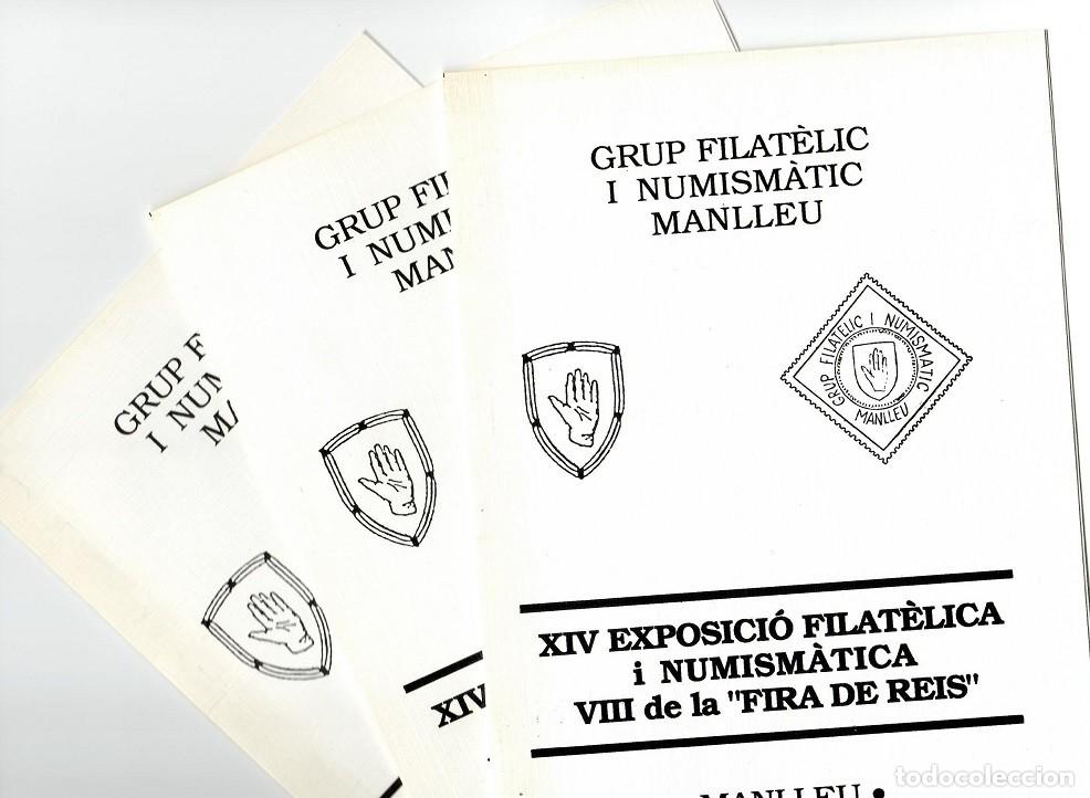 Francobolli: 3 D&iacute;ptics Manlleu 1991, VIII Exposici&oacute; filat&egrave;lica Fira de Reis - Grup Filat&egrave;lic i Numism&agrave;tic Manlleu