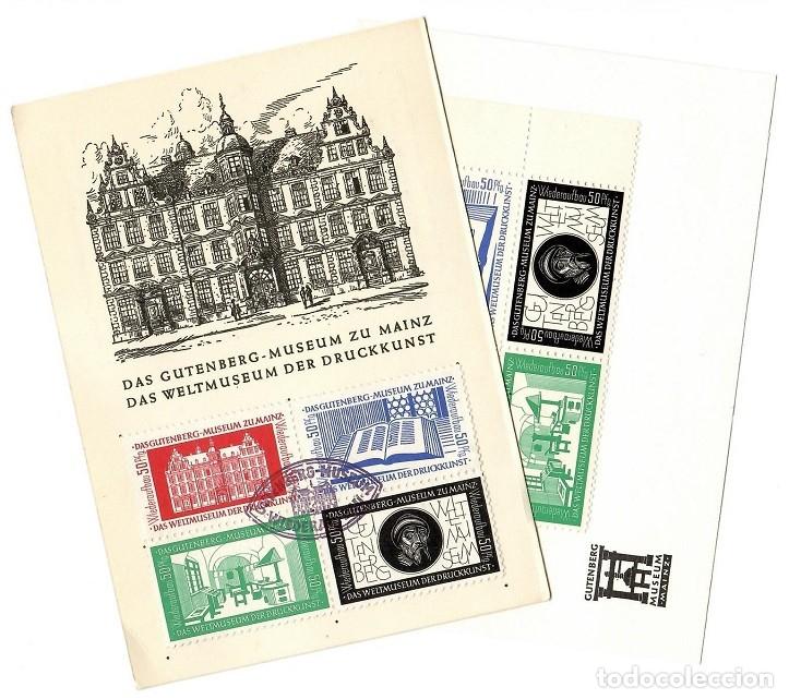 Selos: Tarjeta y hojita del Museo Gutenberg / Das Gutenberg-Museum zu Mainz - Gutenberg Museum &middot; Das Welt..