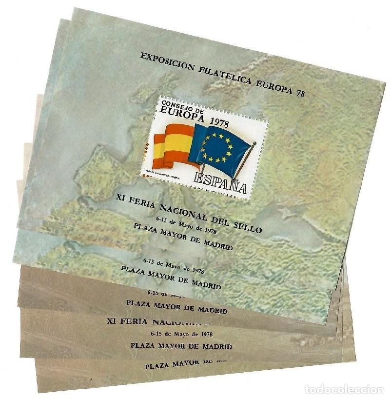 Sellos: 6 Hojas EUROPA 1978 - XI Feria Nacional del Sello - VARIANTES de Impresi&oacute;n - Lote muy comercial