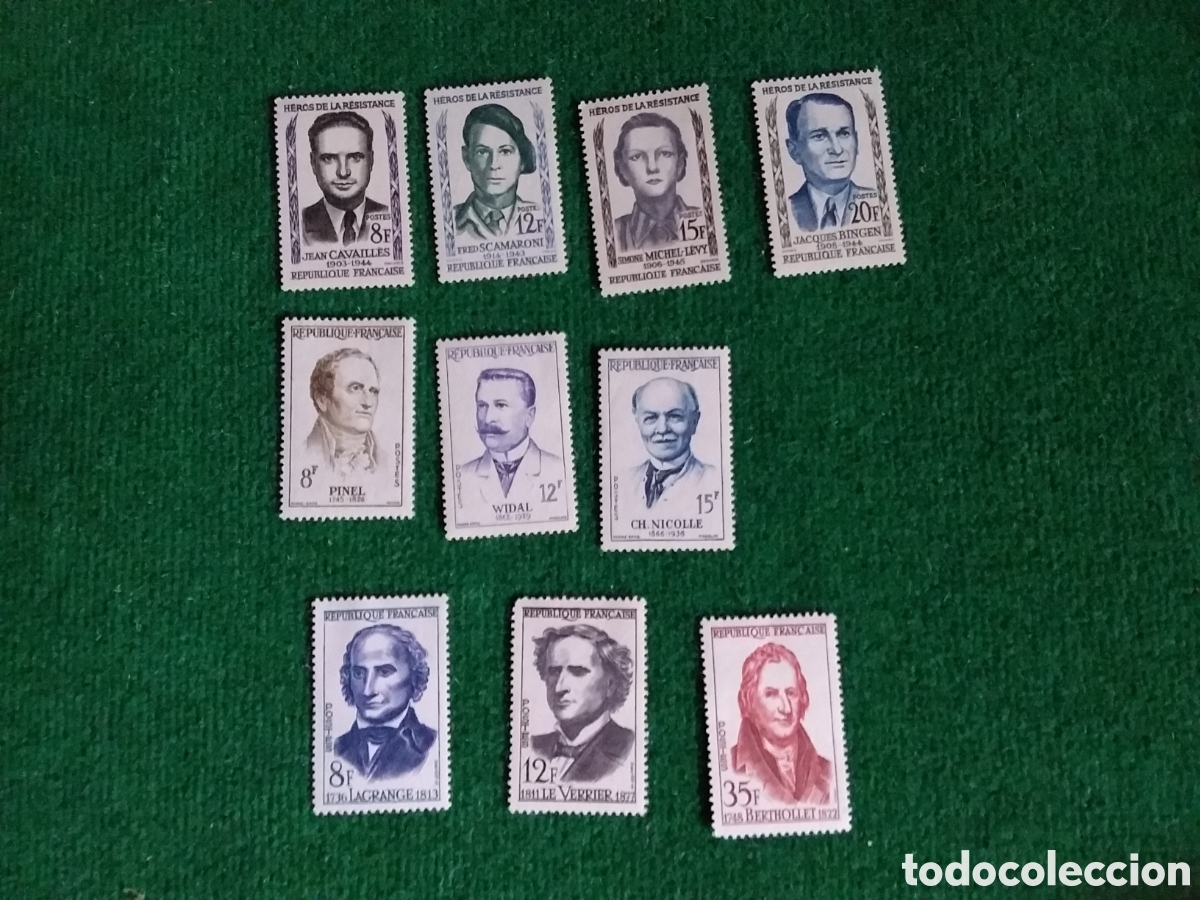 Sellos: FRANCIA SERIE PERSONAJES 1958 SELLOS MNH ** BUEN VALOR