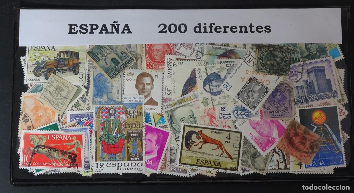 Selos: LOTE DE 200 SELLOS DIFERENTES ESPA&Ntilde;A , USADOS, VER FOTOS
