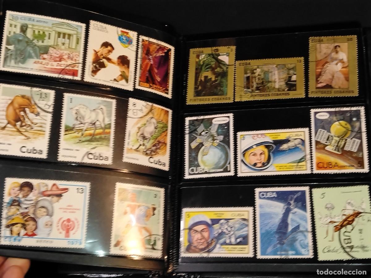 Selos: CARPETA COLECCI&Oacute;N DE SELLOS DE CUBA -A&Ntilde;OS 70-80 + 2 BILLETES CUBA (VER FOTOS)