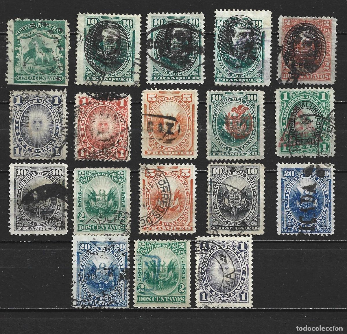 Stamps: PERU CONJUNTO DE SELLOS USADOS ANTIGUOS
