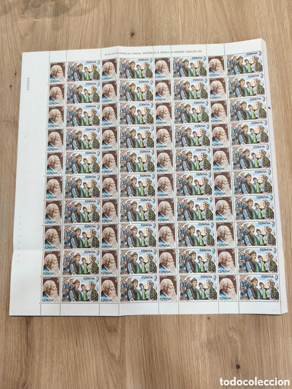 Briefmarken: 80 sellos Espa&ntilde;a 1981 &ndash; Maestros de la Zarzuela &ndash; Fern&aacute;ndez Caballero &ndash; 3 pesetas