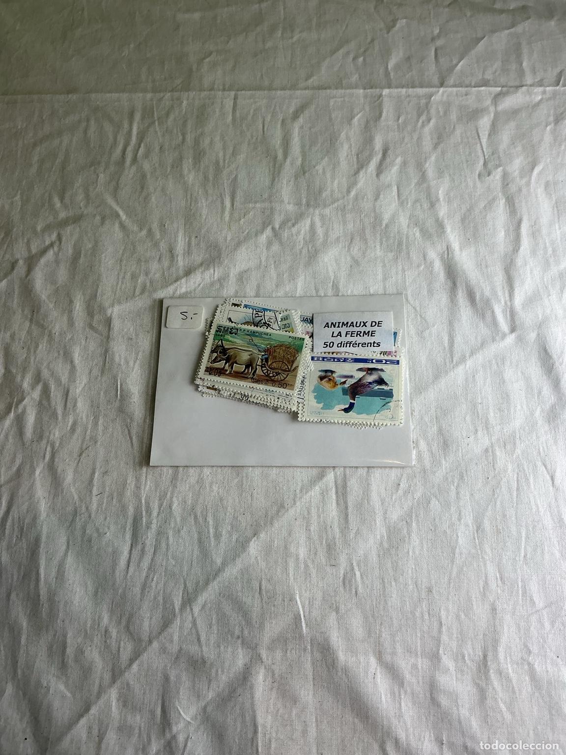 Sellos: Animales de granja: paquete etiquetado 50 sellos