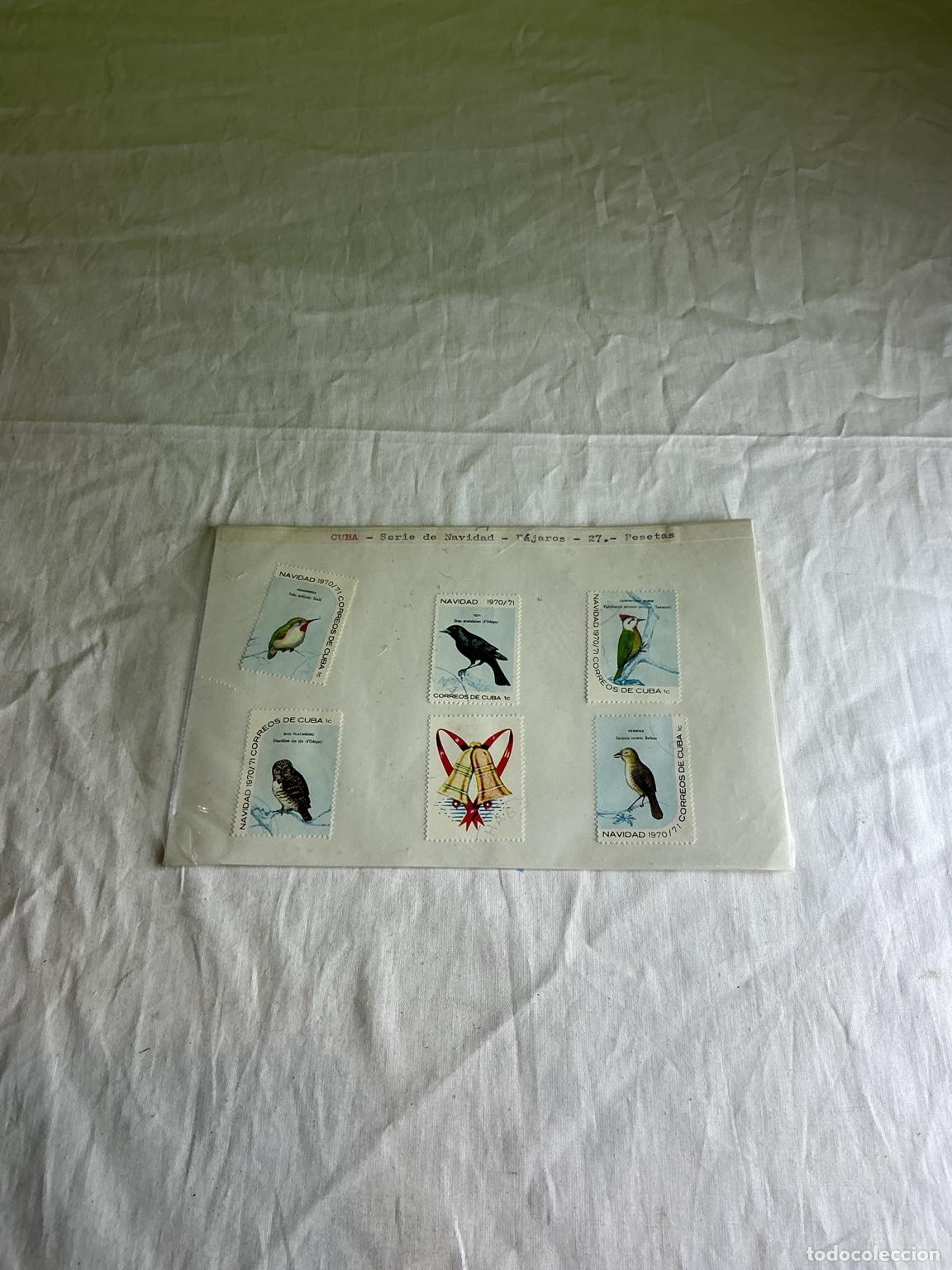 Sellos: Cuba: 6 sellos de Navidad, aves y emblema