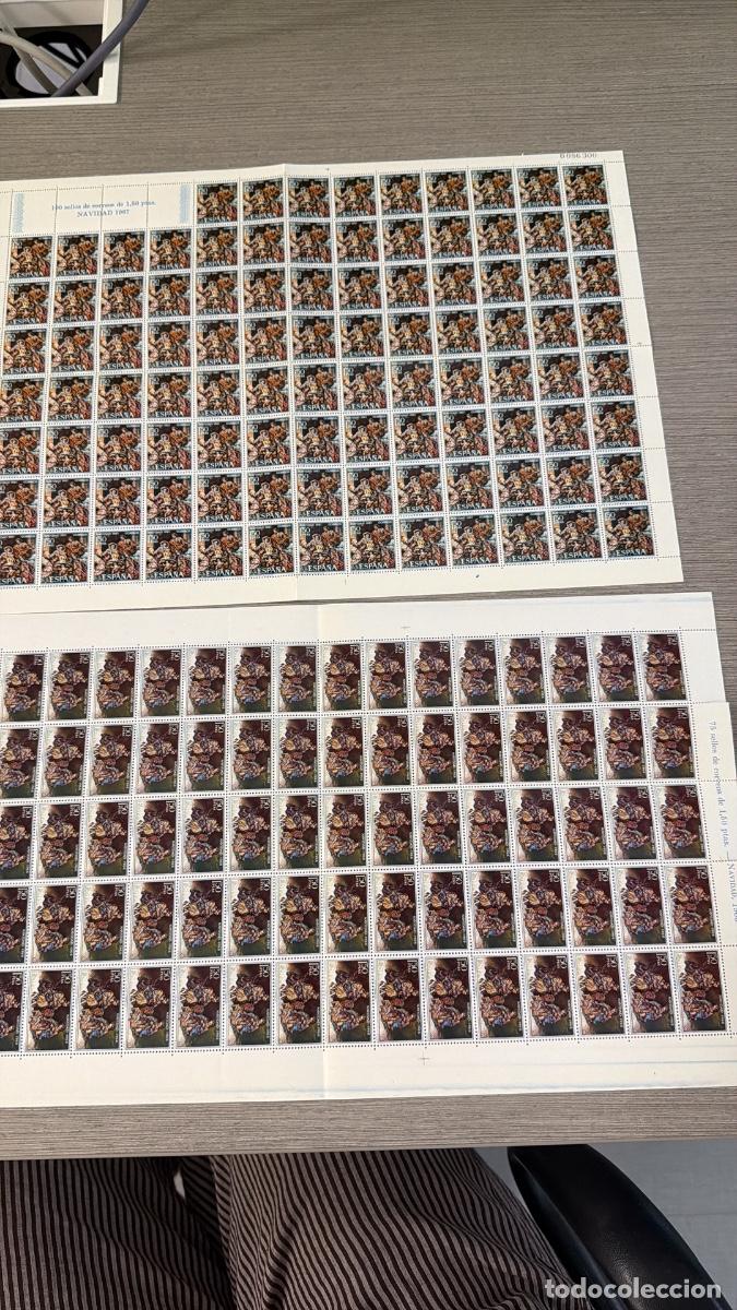 Sellos: Lote 2 pliegos completos 100 sellos Navidad 1967 1,50 ptas - Goya - 200 sellos MNH