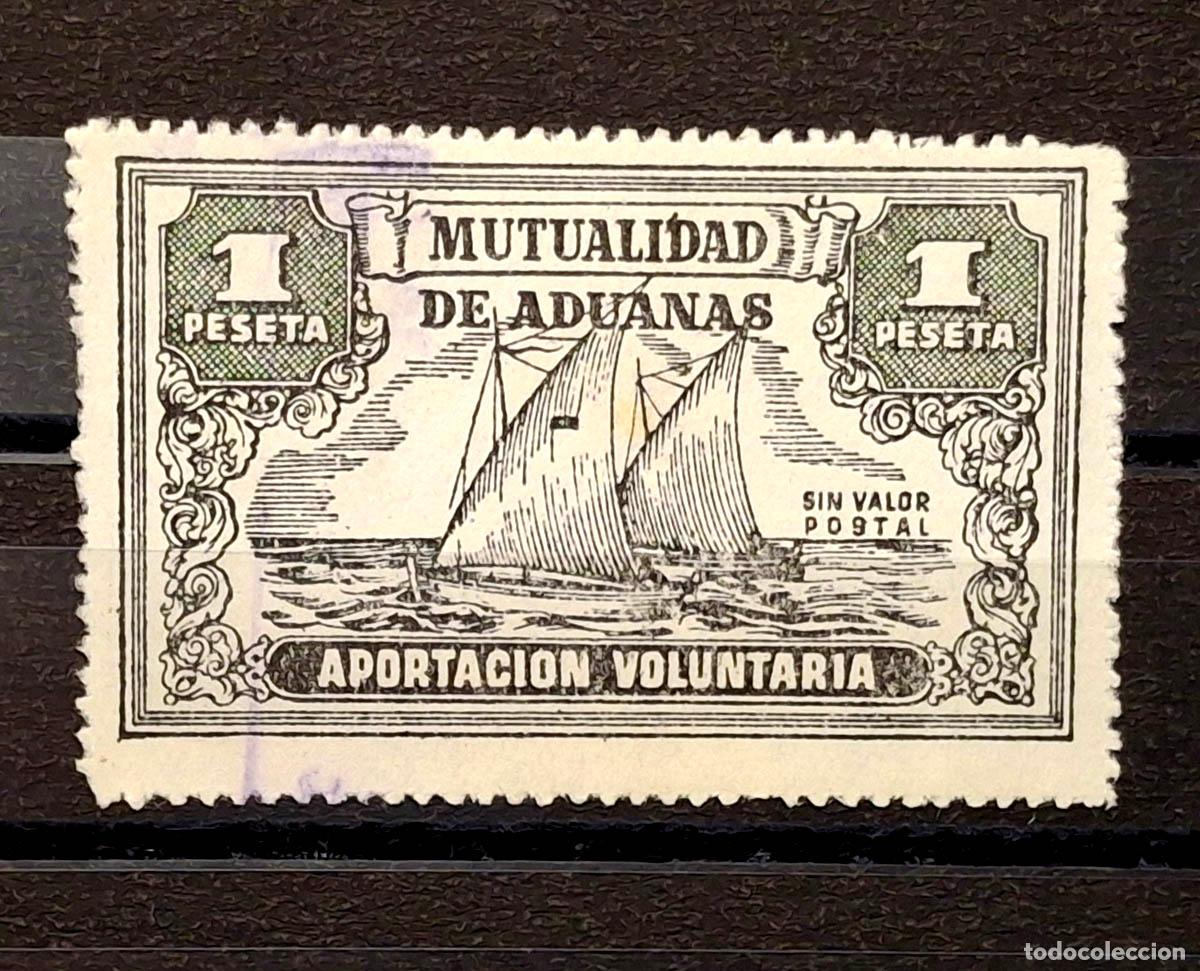 Sellos: Mutualidad de Aduanas, 1 peseta