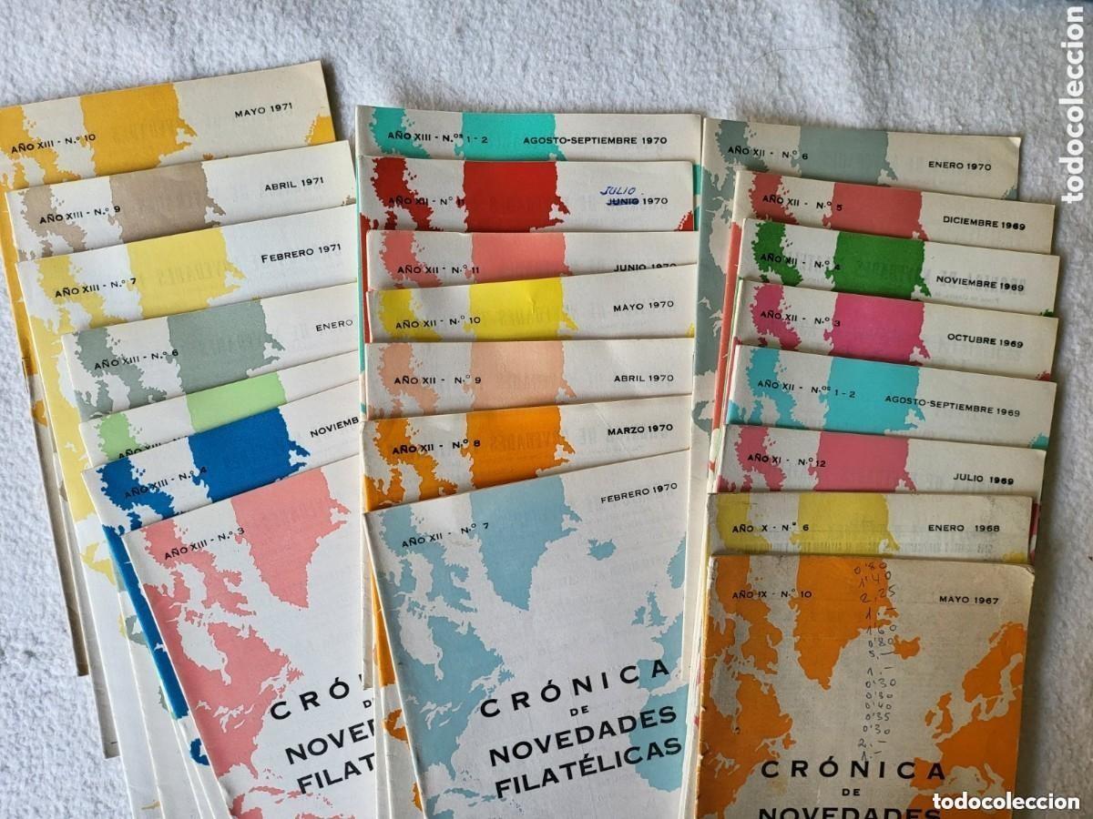 Sellos: Lote grande de 22 libretos. Cronica de Novedades Filatelicas a&ntilde;os 1969, 1970 y 1971