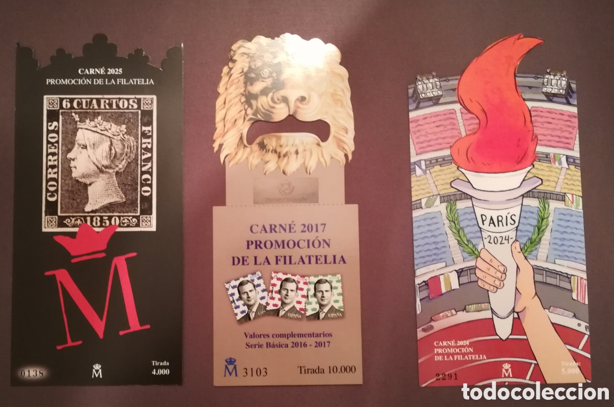 Sellos: Conjunto de 3 carnets de promoci&oacute;n de la filatelia