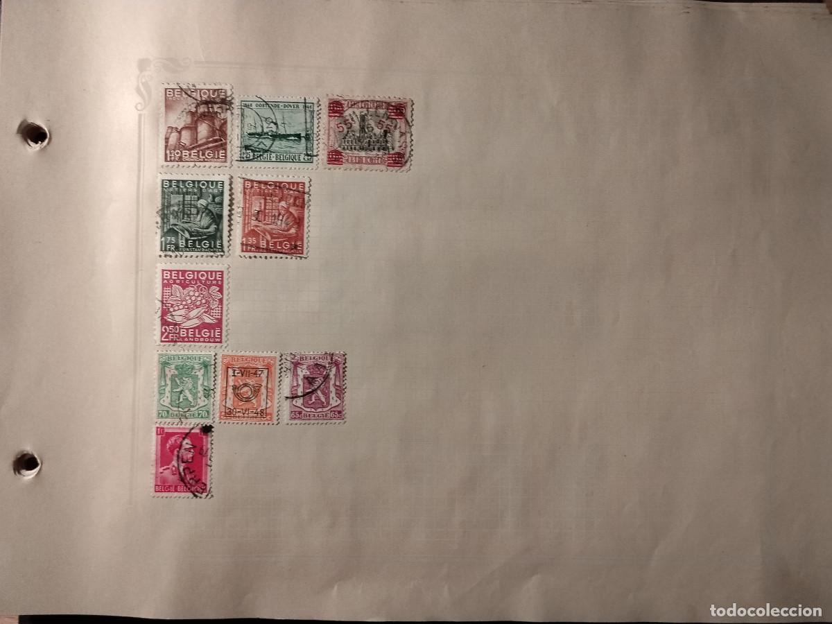 Sellos: Lote 10 sellos usados B&eacute;lgica a&ntilde;os 1930-1950 barcos agricultura oficios y her&aacute;ldica